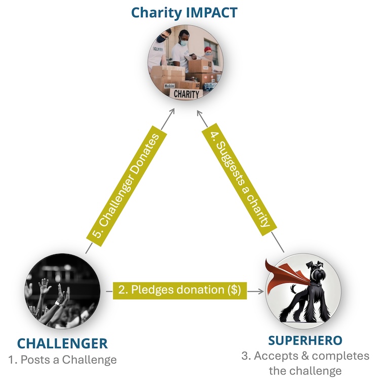 Illustration of how Charity Challenge works